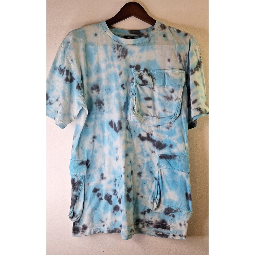 Vtg RED APE Tye Dye Shirt Mens Sz L Cargo Pockets Cotton Skater Grunge Rave 90's